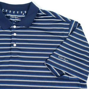 Walter Hagen Essentials Mens XL Navy Striped Polo